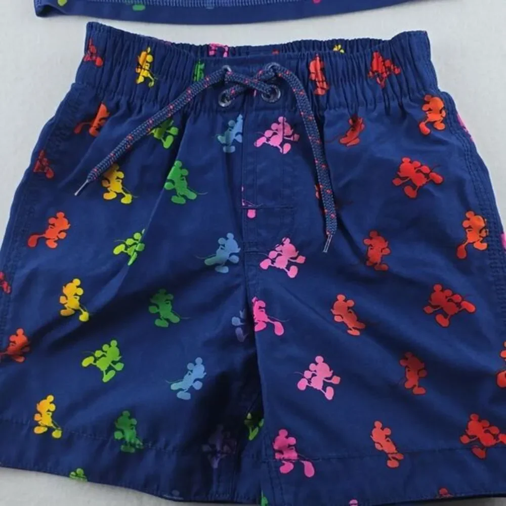Gap Disney Baby‎ Mickey Mouse Swimsuit Set Blue Multi Toddler Size 2T